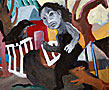 Running by the Gate, acrylic on canvas, 25.5 x 30.5cm, 2009 $245