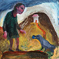 Playing Ball, oil on canvas, 35 x35cm, 2009 $245