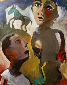 Man Woman and Horse, acrylic on canvas, 76 x61cm $720